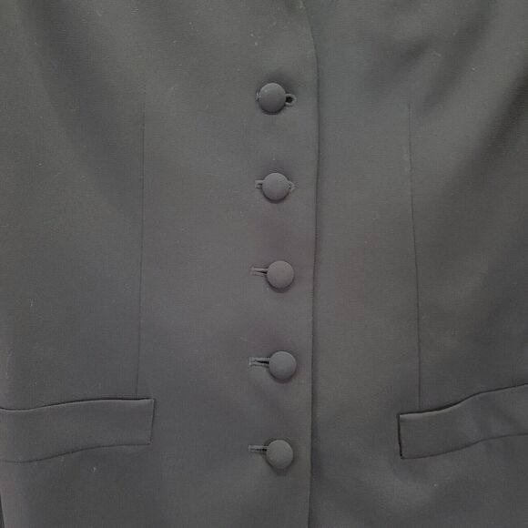Le Suit Petites Womens Blazer Black Size 12P 100% Polyester Buttons Pockets - Picture 10 of 12